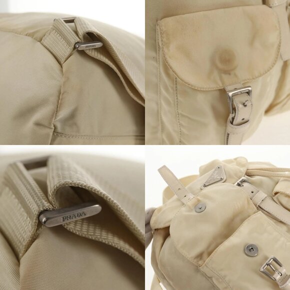 PRADA Backpack Nylon White Silver Auth 145850 - Picture 14 of 15